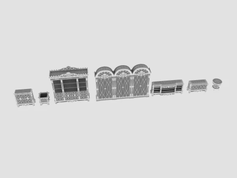 Restaurant furniture 3D Model