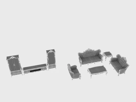 Living room furniture 3D Model