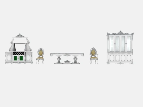 Restaurant furniture Model 3D