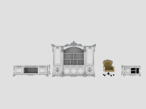 Study furniture 3D Model