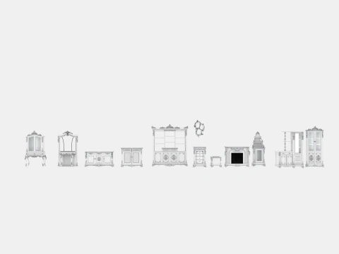 Small furniture items Model 3D