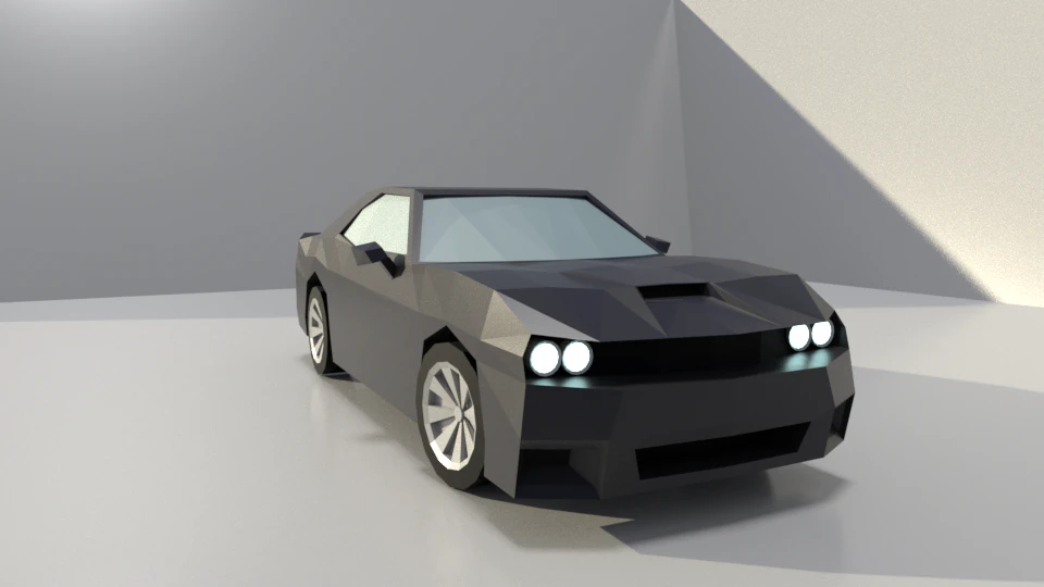 dodge challenger lowpoly 3d 3D Model .c4d .max .obj .3ds .fbx .stl .blend
