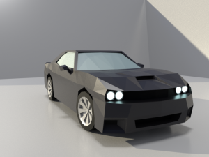 dodge challenger lowpoly 3d 3D 모델