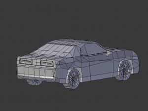 dodge challenger lowpoly 3d 3D Model