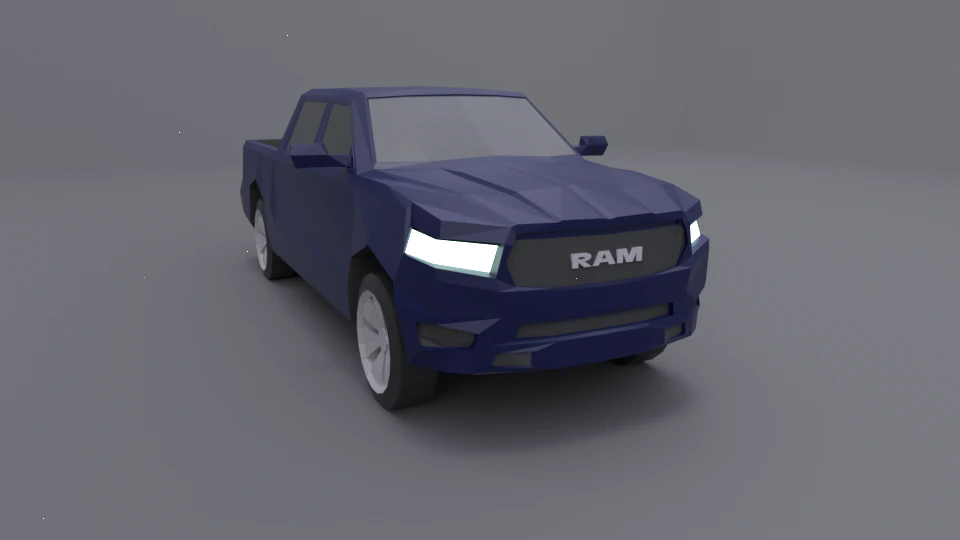 dodge ram 2019 lowpoly 3D Model .c4d .max .obj .3ds .fbx .stl .blend
