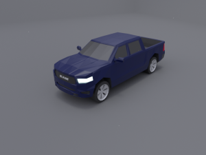 dodge ram 2019 lowpoly Modello 3D