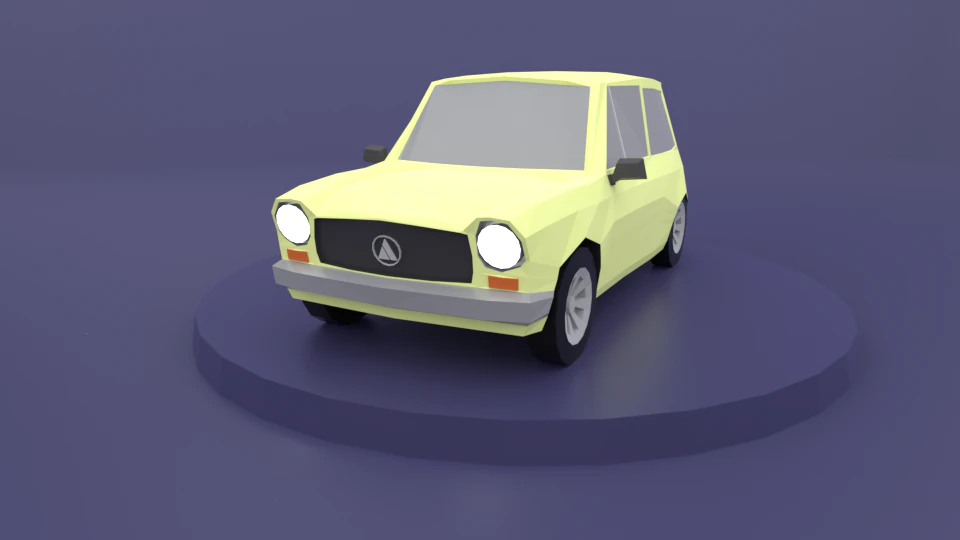 autobianchi lowpoly 3D Model .c4d .max .obj .3ds .fbx .stl .blend