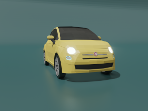 fiat 500 2020 lowpoly 3D 모델