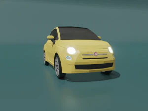 fiat 500 2020 lowpoly Modelo 3D