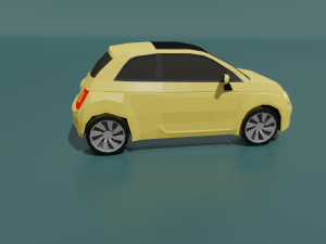 fiat 500 2020 lowpoly 3D-Modell
