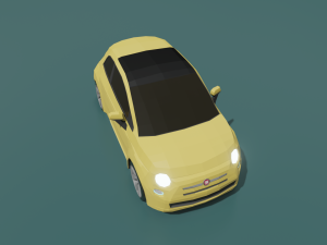 fiat 500 2020 lowpoly 3D-Modell