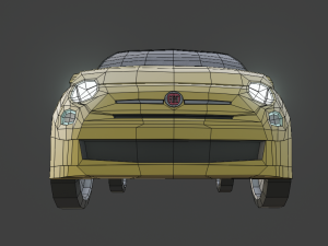fiat 500 2020 lowpoly 3D-Modell