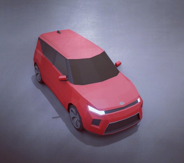 kia soul 2020 lowpoly Modelo 3D .c4d .max .obj .3ds .fbx .stl .blend 