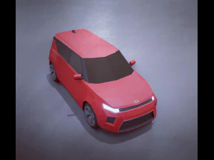 kia soul 2020 d&uuml;ş&uuml;k poli 3D Model