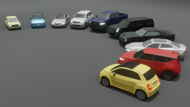 10 low poly cars collection Model 3D .c4d .max .obj .3ds .fbx .stl .blend 