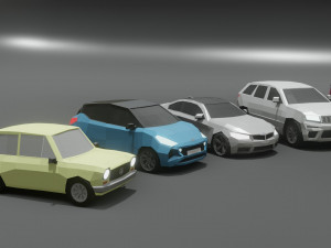 10 low poly cars collection Model 3D