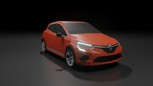renault clio 2020 lowpoly Model 3D .c4d .max .obj .3ds .fbx .stl .blend 