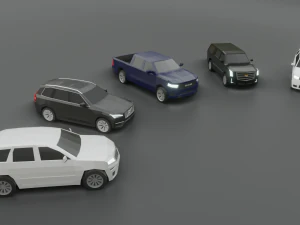 5 SUV Lowpoly koleksiyonu 3D Model