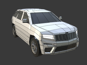 collection of 5 suv lowpoly 3D Модель