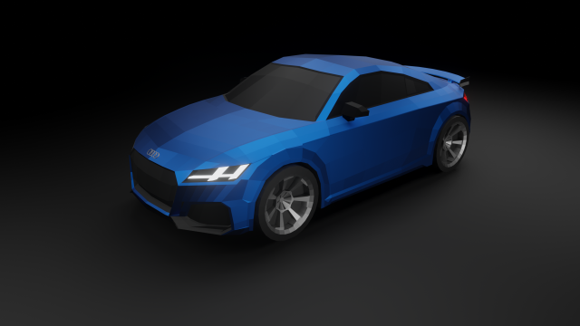 audi tt rs 2020 low poly 3D Model .c4d .max .obj .3ds .fbx .stl .blend 