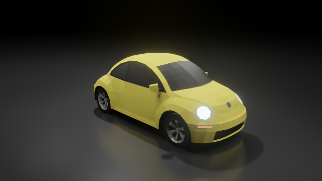 volkswagen beetle 2000 low poly Modelo 3D .c4d .max .obj .3ds .fbx .stl .blend 