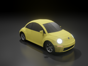 volkswagen beetle 2000 low poly 3D 모델