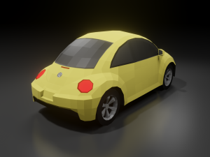 volkswagen beetle 2000 low poly Modelo 3D