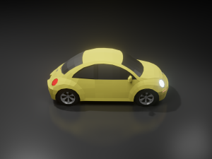 volkswagen beetle 2000 low poly Modelo 3D