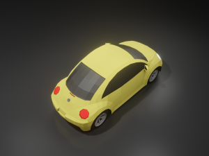 volkswagen beetle 2000 low poly Modelo 3D
