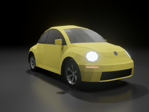 volkswagen beetle 2000 low poly Modelo 3D