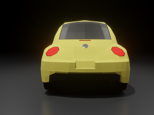 volkswagen beetle 2000 low poly Modelo 3D