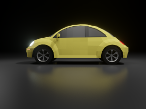 volkswagen beetle 2000 low poly Modelo 3D