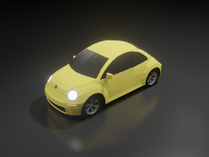volkswagen beetle 2000 low poly Modelo 3D