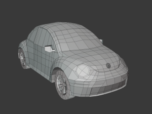 volkswagen beetle 2000 low poly Modelo 3D