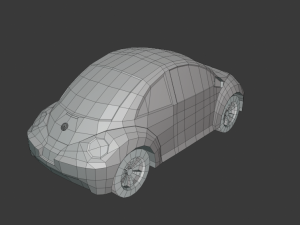 volkswagen beetle 2000 low poly Modelo 3D
