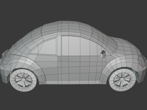 volkswagen beetle 2000 low poly Modelo 3D