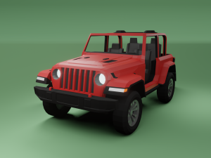 jeep wrangler 2020 low poly 3D 모델