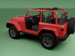 jeep wrangler 2020 low poly 3D Model