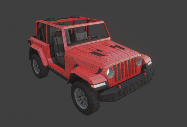 jeep wrangler 2020 low poly Low-poly 3D Model