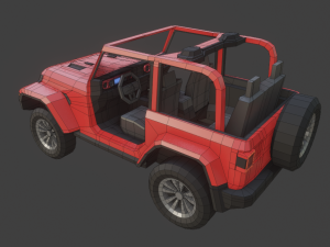 jeep wrangler 2020 low poly 3D Model