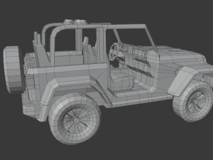 jeep wrangler 2020 low poly 3D Model