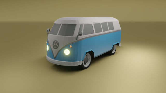 volkswagen type 2 low poly 3D-Modell .c4d .max .obj .3ds .fbx .stl .blend 