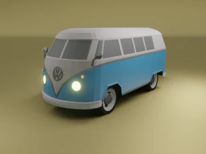 volkswagen tipo 2 baixo poli Modelo 3D