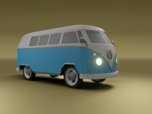 volkswagen type 2 low poly 3D-Modell