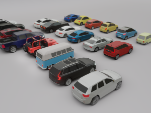 collection of 20 low poly cars s Modello 3D
