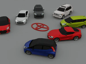 Le auto Toyota confezionano low poly s Modello 3D