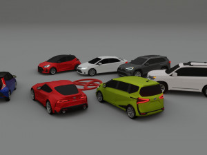 toyota cars pack low poly s 3D Model