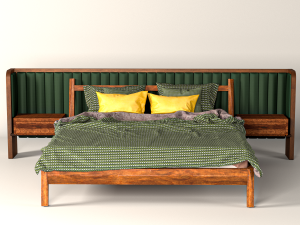 wooden bed Modello 3D
