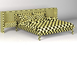 wooden bed Modello 3D