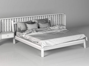wooden bed Modello 3D